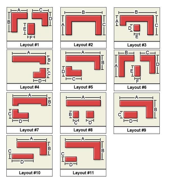 Kitchen Room Countertops Layouts