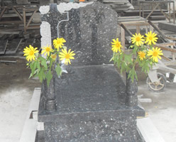 European Tombstone - Blue Pearl Gravestone