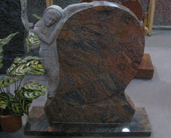 Carved Granite Tombstone