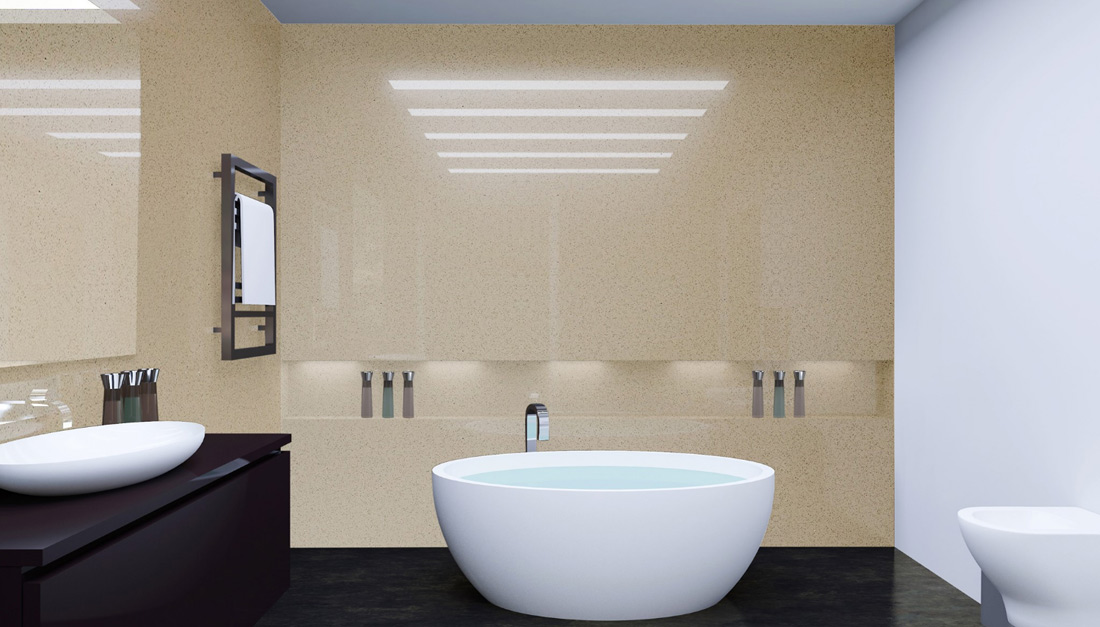 Latte Quartz Bathroom Panel