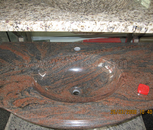 Granite Multicolor Red Vanity Tops